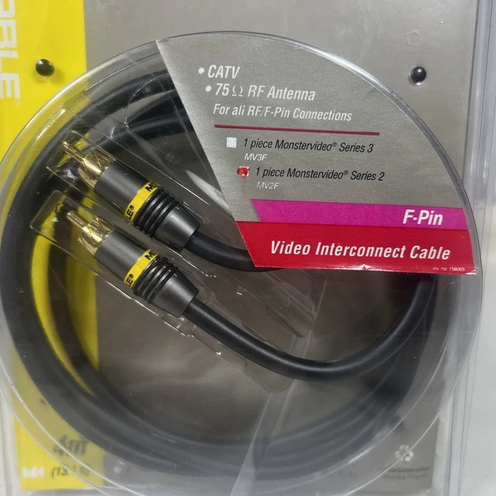 Monster Video Cable 2 Interconnect Cable 4m/13.1 ft, F-Pin CATV 75 RF Antenna